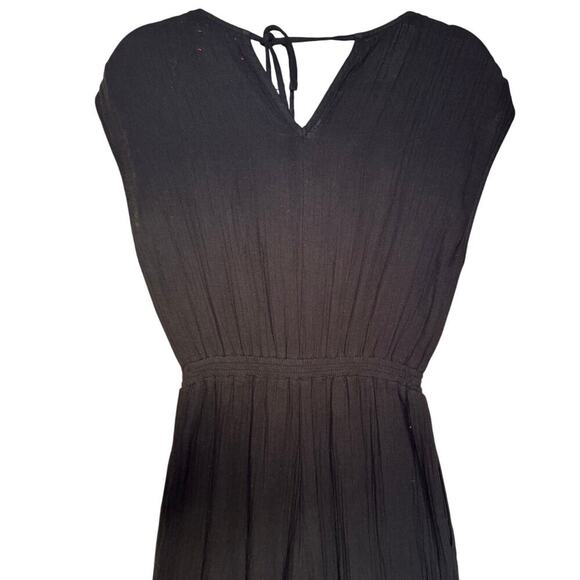 Xirena NWOT Nell Jumpsuit Wide Leg Crinkled V Neck Cotton Black Size Small - Picture 9 of 13